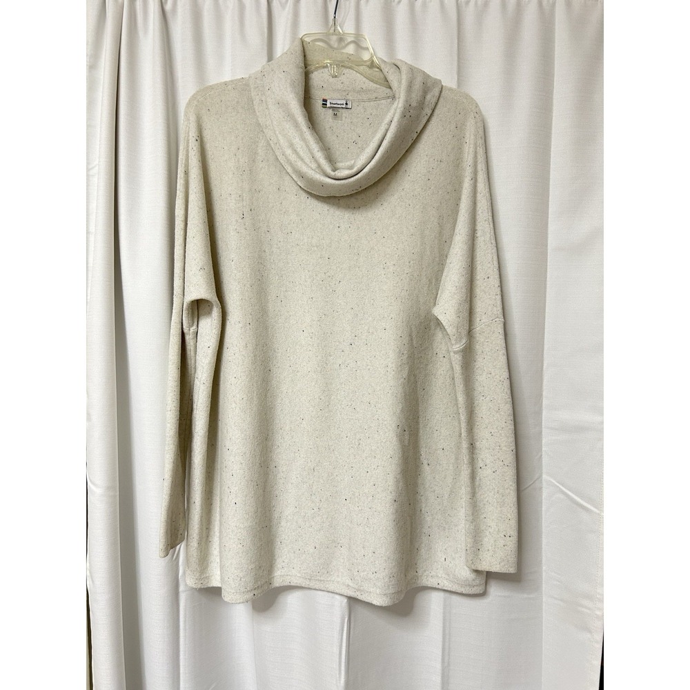 Smartwool Womens Ivory Speckled Turtleneck Sweater Long Sleeve M